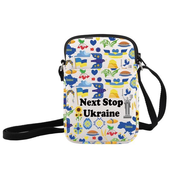 Ukraine Symbols Crossbody Bag Next Stop Ukraine Shoulder Bag Ukraine Trip o_o - Picture 1 of 7